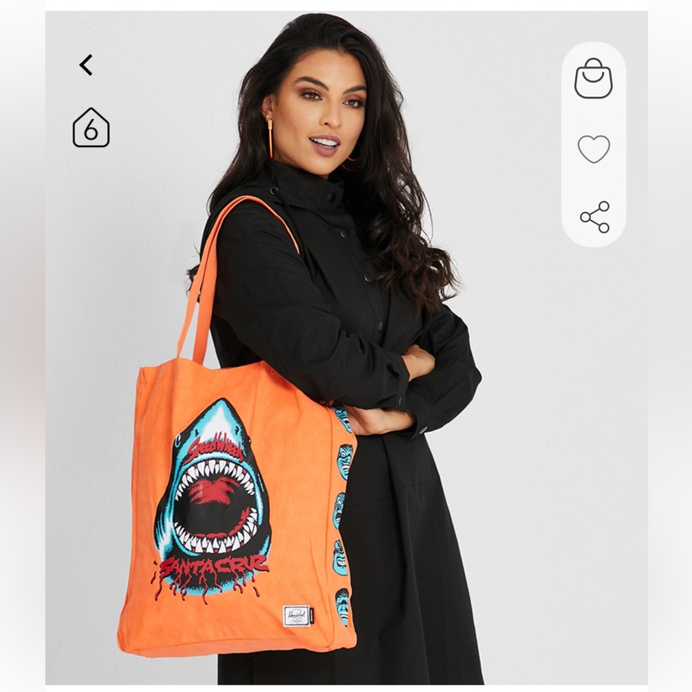 NWT Santa Cruz/Herschel Orange Tote Bag